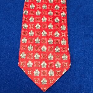 Ermenegildo Zegna Red and White Patterned Tie